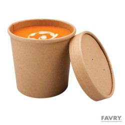 POT A SOUPE~GLACE CARTON BRUN ISOTHERME 470ML Ø99 H.100MM ~25 couv 10262 Su37597