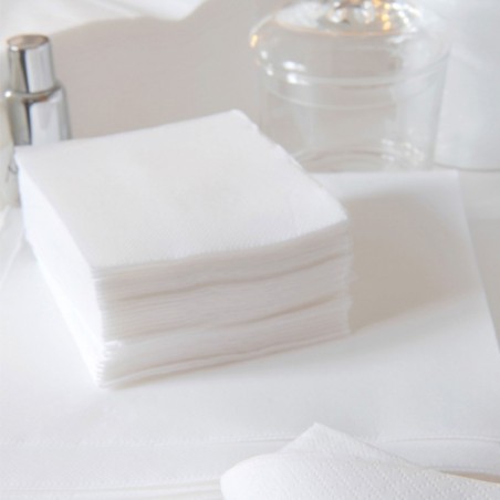 SERVIETTE OUATE 2 PLIS 30X30 BLANC NATURE ~200