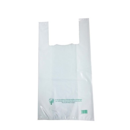 SAC BRETELLES 26+6X45CM PLASTIQUE 50Mµ BLANC ~500