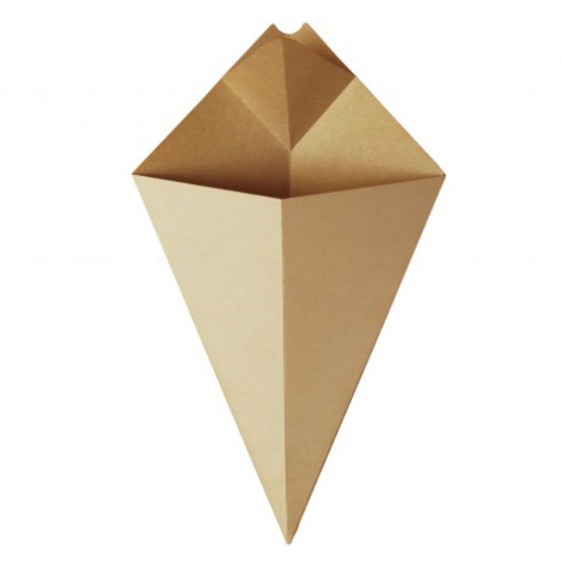 CONE CARTON KRAFT POUR FRITE OU CREPE 27X16CM ~200