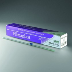 FILM ETIRABLE ALIMENTAIRE 7Mµ BOITE DISTRIBUTRICE AVEC ZIP 450MMX300M