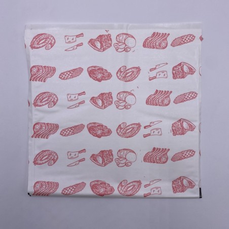 POCHETTE FERMETURE ADHESIVE 250X250MM BOUCHERIE-CHARCUTERIE + FACE TRANSP ~1000