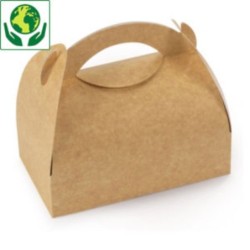 BOITE PATISSIERE A POIGNEE CARTON KRAFT BRUN N°10 10X18CM H7CM ~50