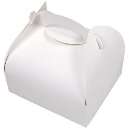 BOITE PATISSIERE A POIGNEE BLANCHE N°16 15.5X17CM H5.5CM ~50