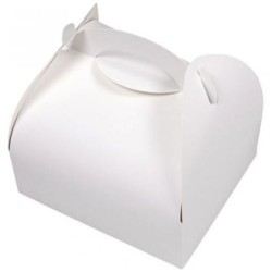 BOITE PATISSIERE A POIGNEE BLANCHE N°10 10X18CM H4.5CM ~50