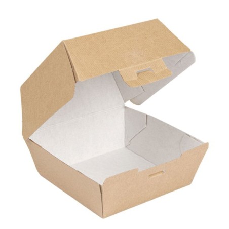 BOITE BURGER CARTON BRUN 97X101~125X130MM H45MM TAILLE M ~50