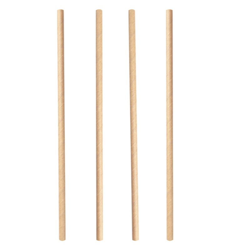 CHALUMEAU PAILLE PAPIER KRAFT BRUN 20CM Ø6MM ~500