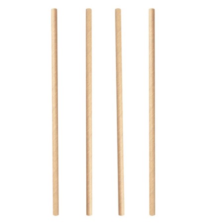 CHALUMEAU PAILLE PAPIER KRAFT BRUN 20CM Ø6MM ~500