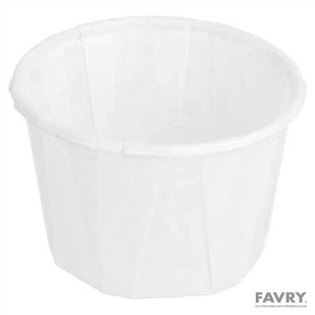 POT A SAUCE PAPIER PLISSE INGRAISSABLE 3CL BLANC ~250