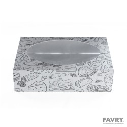 COUVERCLE PM CARTON H80MM AVEC FENETRE PET pour 37640