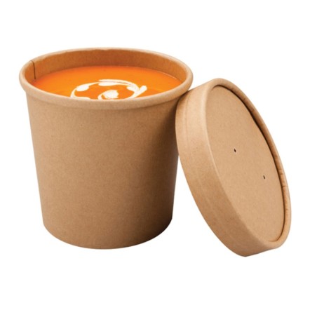 POT A SOUPE~GLACE CARTON BRUN ISOTHERME 470ML Ø99 H.100MM ~25 couv 10262 Su37597