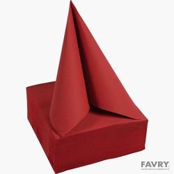 SERVIETTE OUATE DOUBLE POINT 38X38 ROUGE ~40