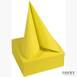 SERVIETTE OUATE DOUBLE POINT 38X38 JAUNE CITRON ~40