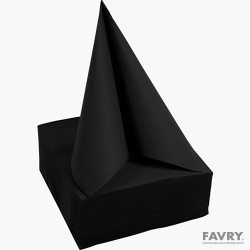 SERVIETTE OUATE DOUBLE POINT 38X38 NOIR ~40