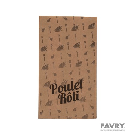 SAC POULET KRAFT BRUN 200+80X350MM ~500