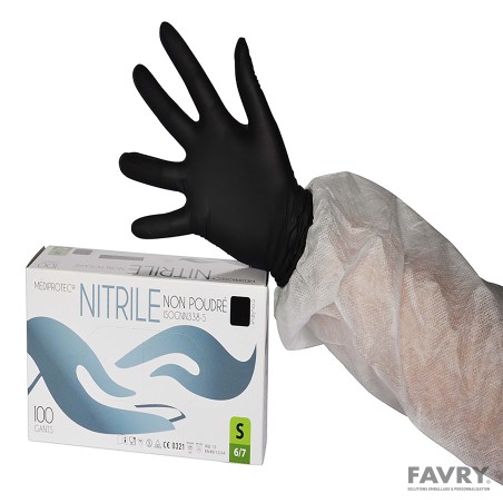 GANT NITRILE 3.5G NON POUDRE NOIR XL ~100 - Subst. 40069