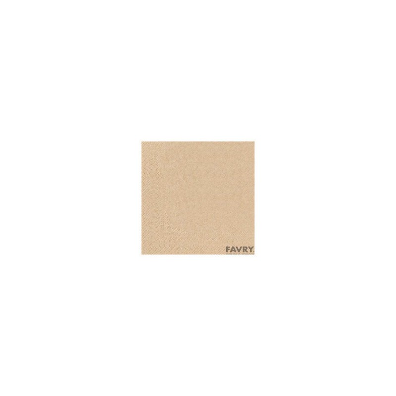 SERVIETTE OUATE 1 PLI 29X29 KRAFT BRUN 100% RECYCLE ~400