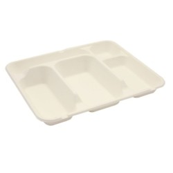 PLATEAU REPAS 5 CASES CANNE A SUCRE 30X24 H4CM ~50 couv 10560