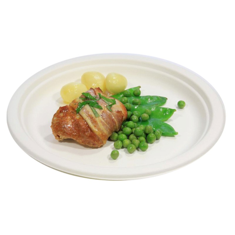 ASSIETTE CANNE A SUCRE RONDE Ø23CM BLANC ~50