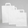 SAC CABAS KRAFT BLANC POIGNEE PLATE 22+10X28CM ~250