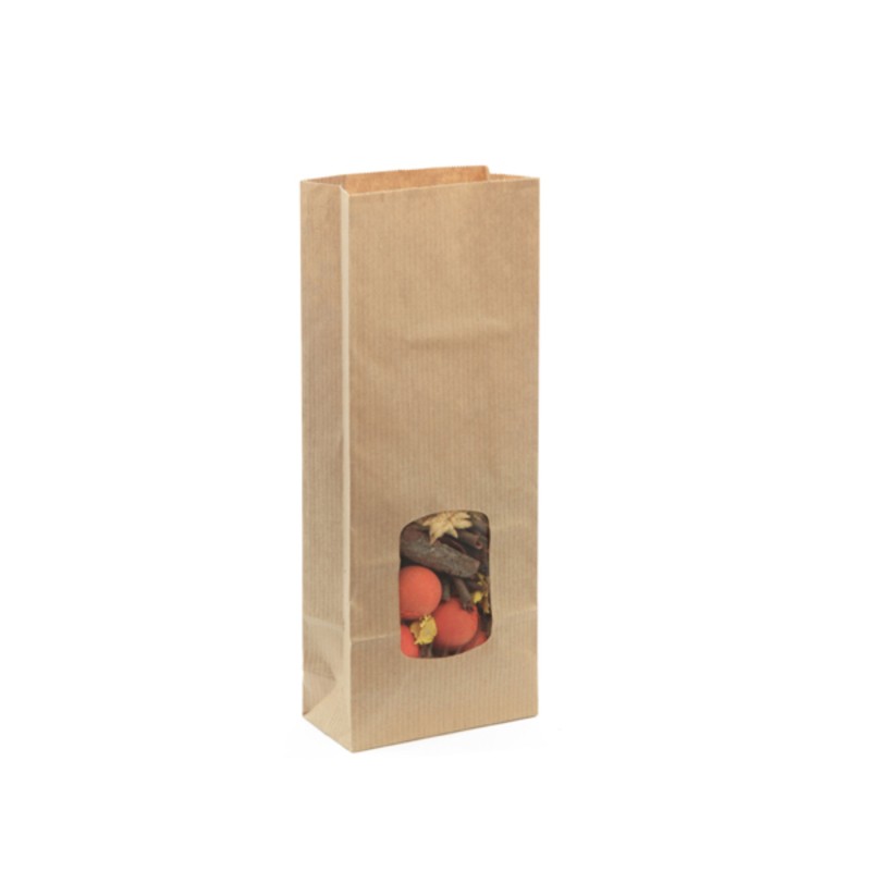 SAC SOS HERBO+FENETRE KRAFT BRUN 90+50X205MM 250ML ~100