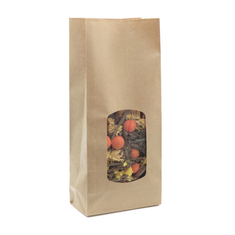 SAC SOS HERBO+FENETRE KRAFT BRUN 135+75X315MM 800ML ~100